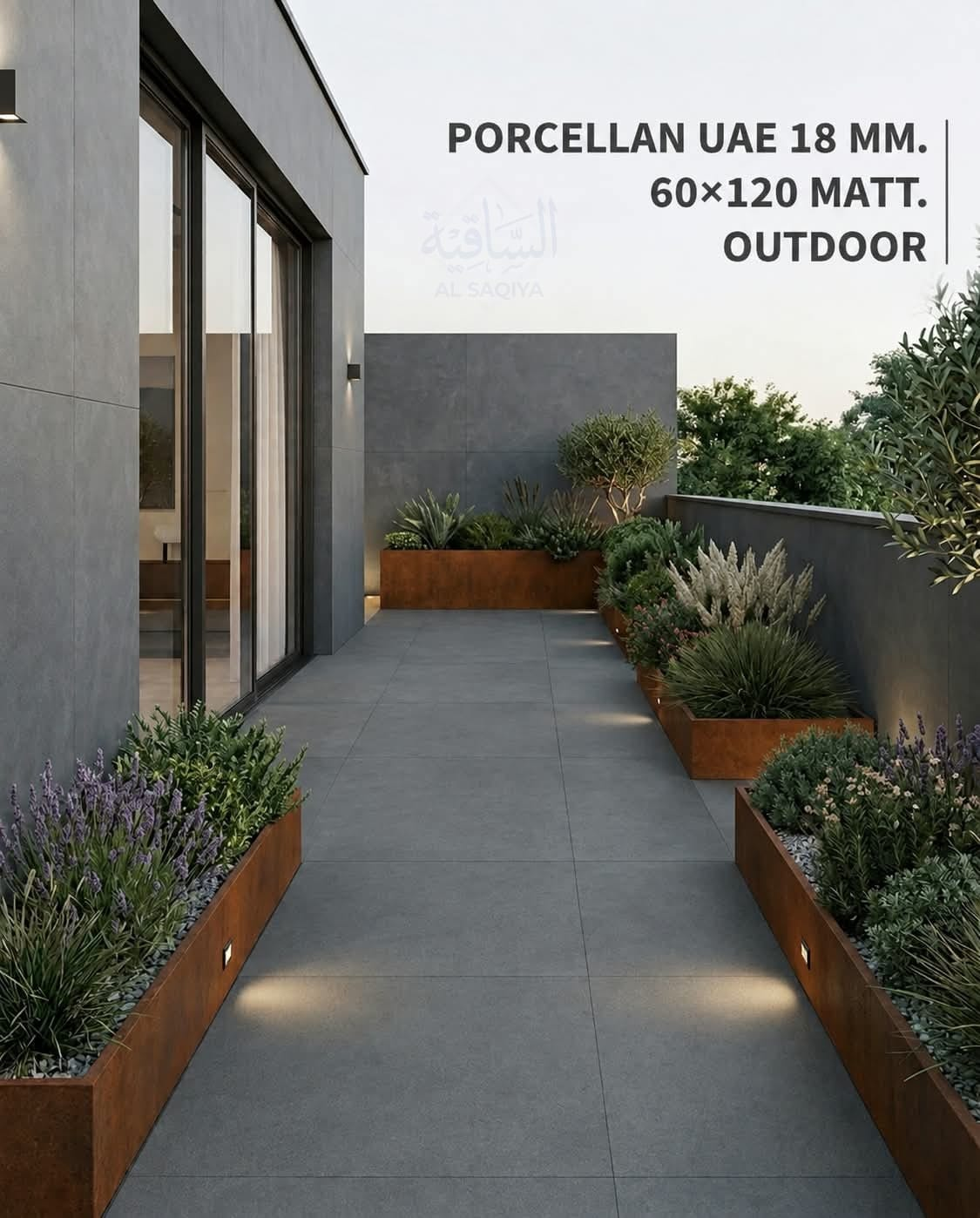 Outdoor porcelain walkway